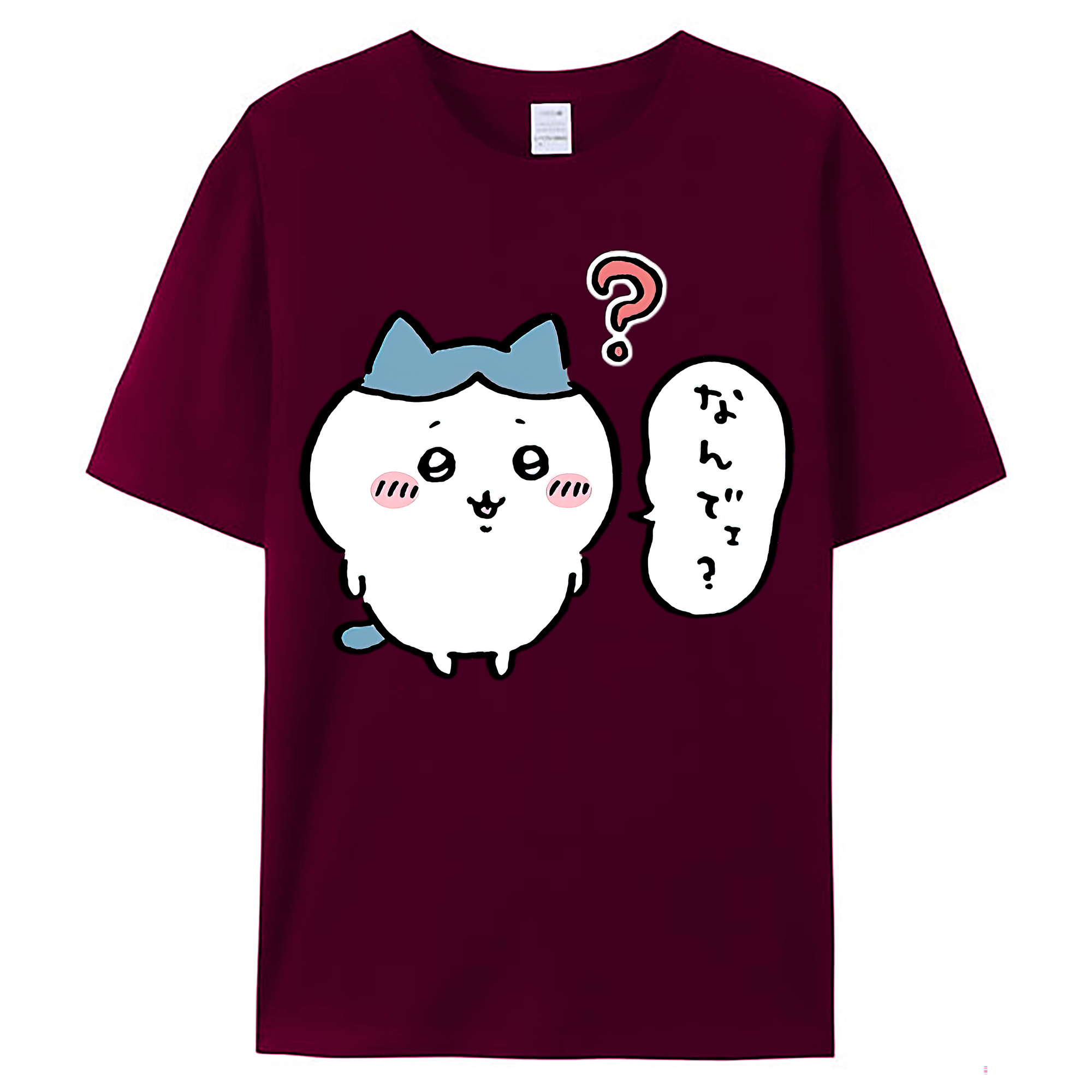 （画像用） ちいかわ ハチワレ Chii-kawa hachiware レディースカジュアルプリントTシャツ（綿100％）